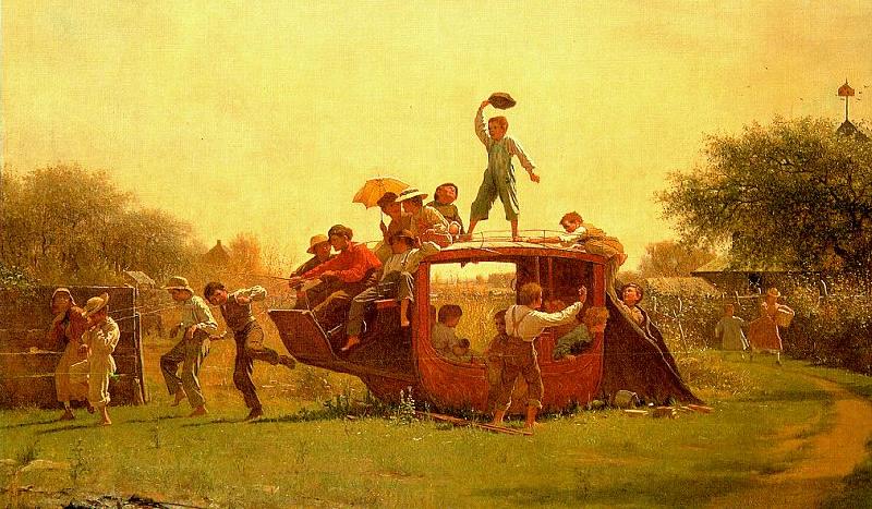 Jonathan Eastman Johnson The Old Stagecoach oil painting picture